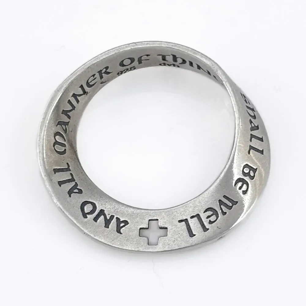 Vintage Sterling Silver 925 Inspirational Cross Mobius Pendant